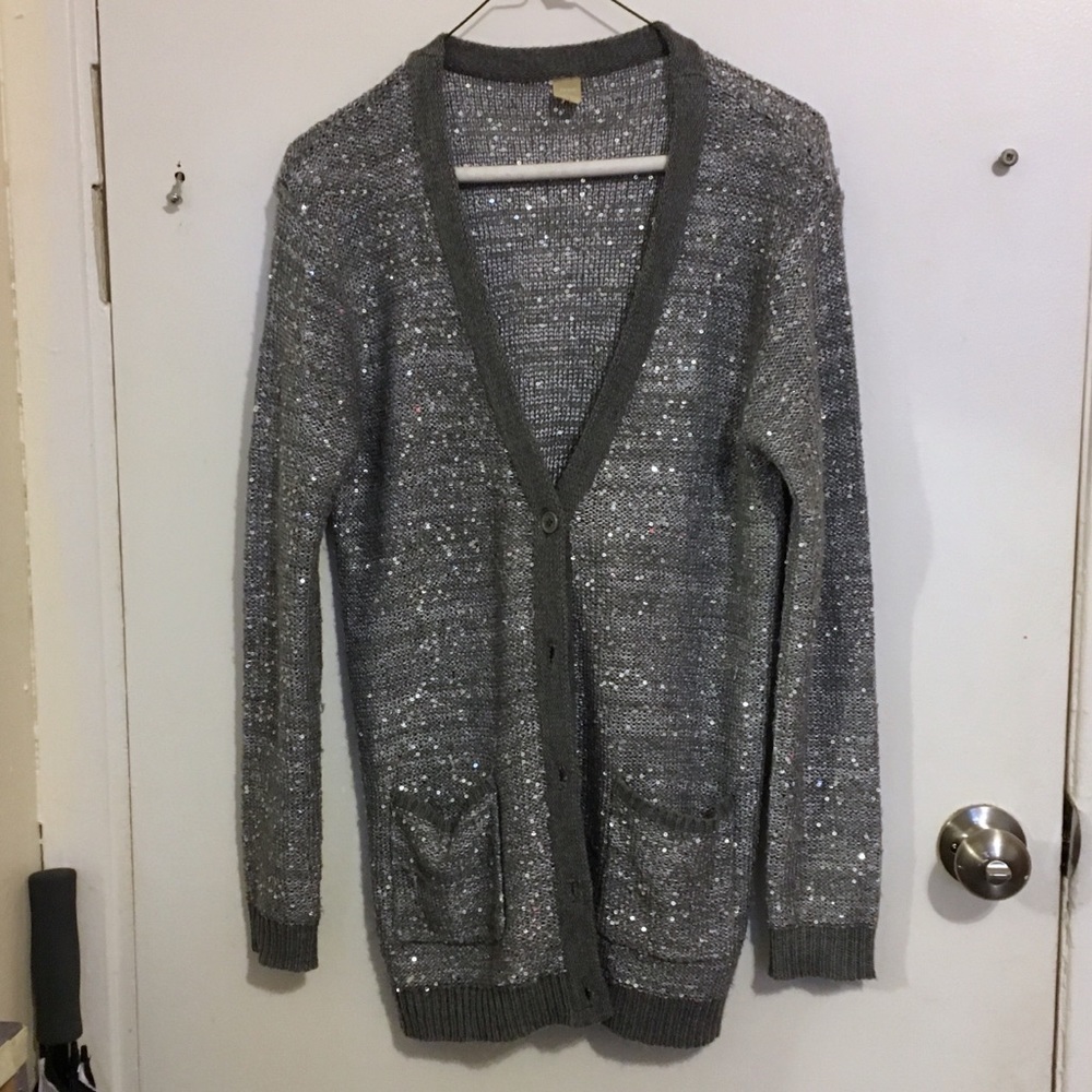 Sequin Gray Cardigan
